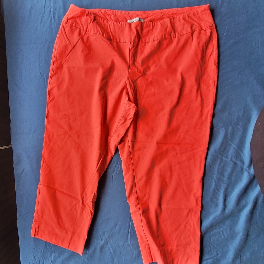 Bright Coral Cropped Pants
